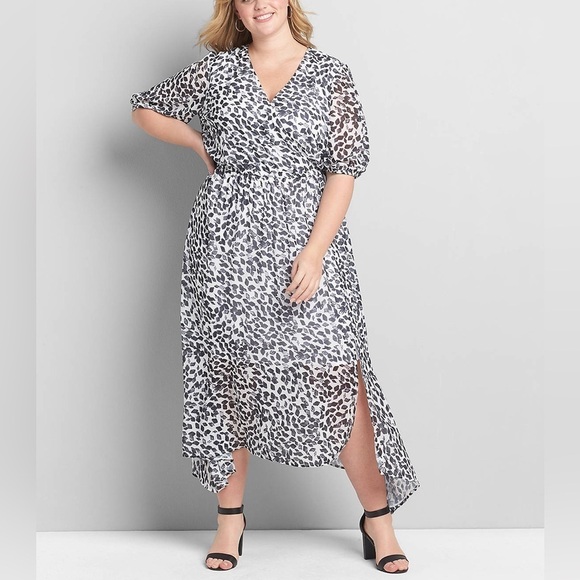 Lane Bryant Dresses & Skirts - Lane Bryant Brushstroke Crossover High-Low Maxi Dress